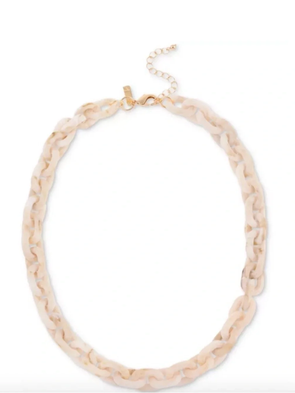 NWT INC Gold-Tone Large Color Link Statement Necklace, 23 + 3 Extender